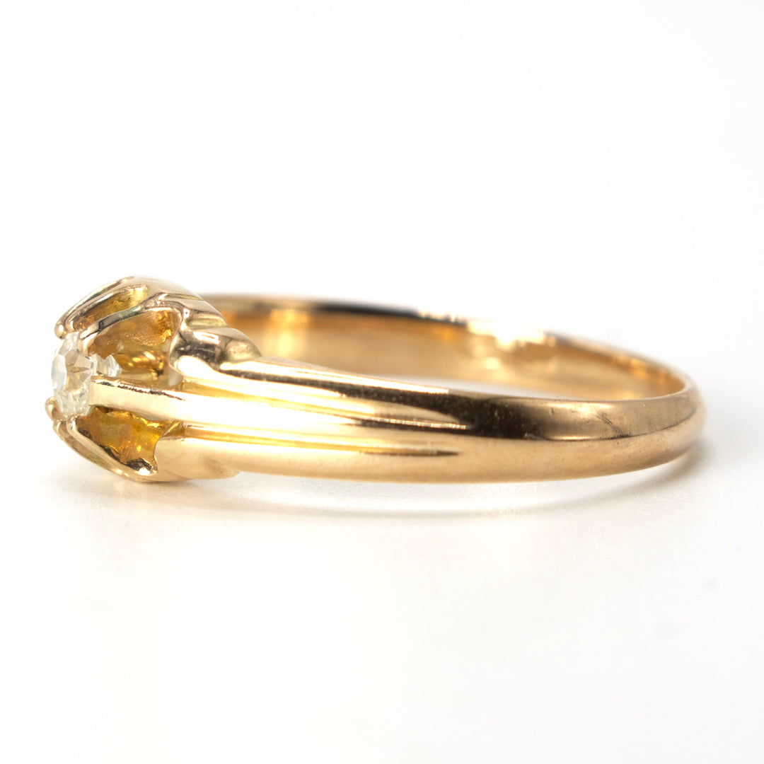 Victorian Fifth of a Carat Diamond Ring in Yellow Gold