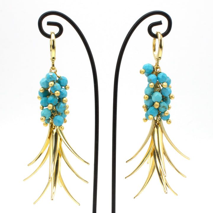 Copy of 18K Gold Plated Brass Feather Style Drop Earrings