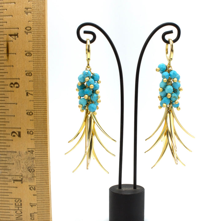 Copy of 18K Gold Plated Brass Feather Style Drop Earrings