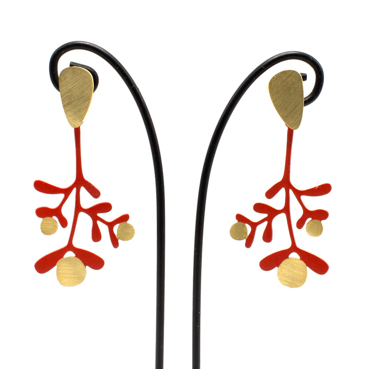 Gold or Silver Plated Coral Inspired Drop Earrings