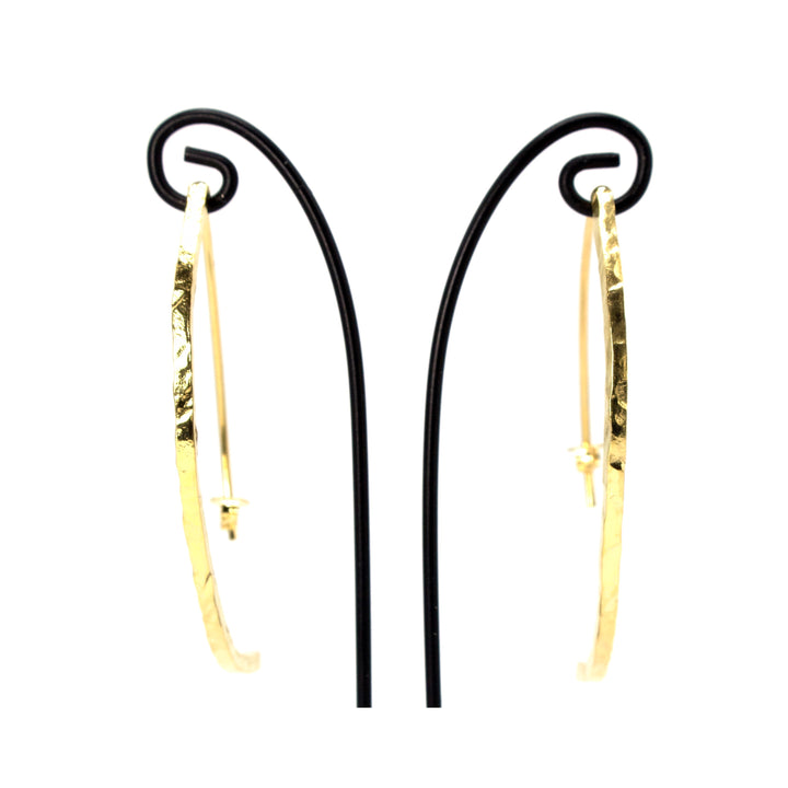 18K Gold Plated Half Hoop Earrings with Brushed Finish
