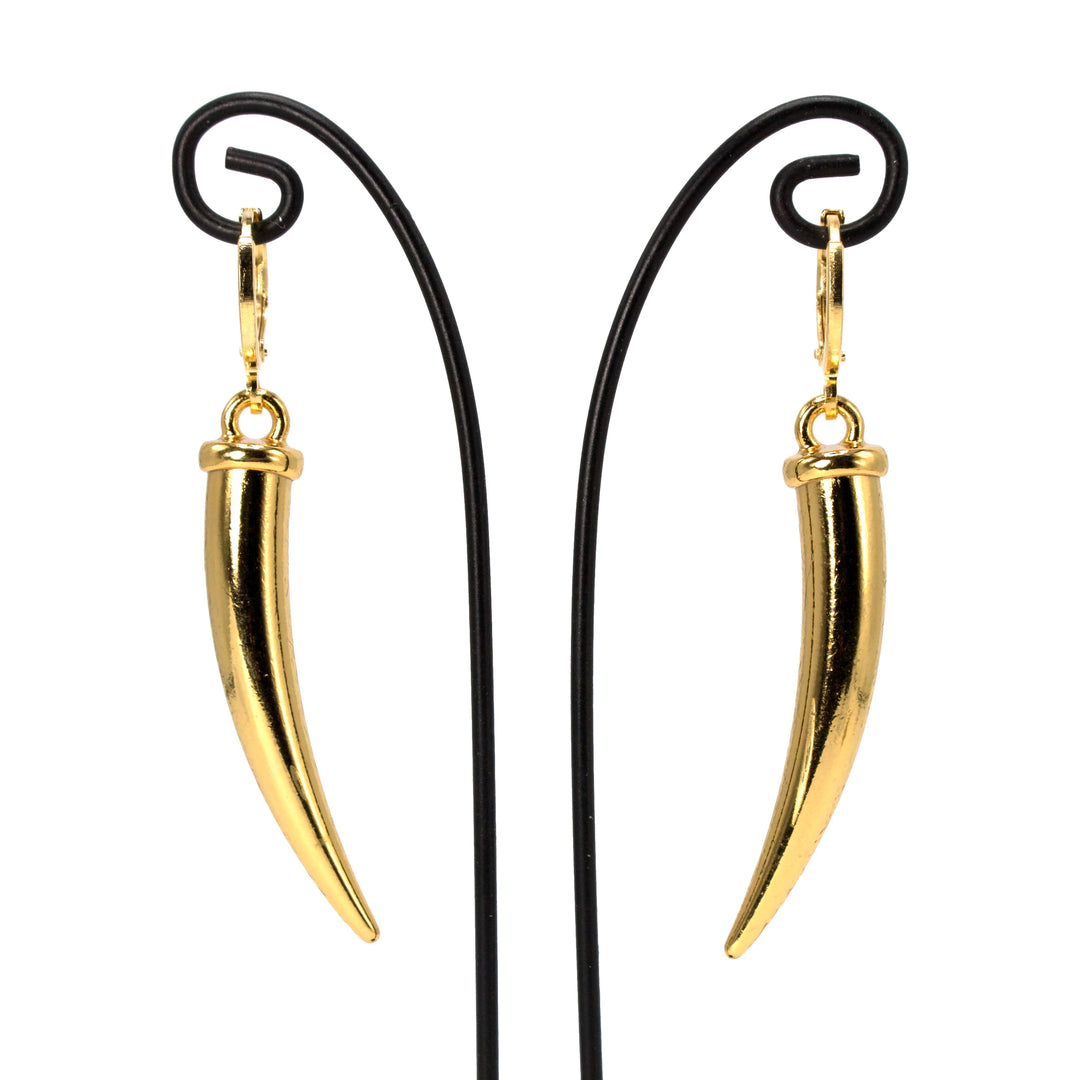 18K Gold Plated Horn Style Drop Earrings