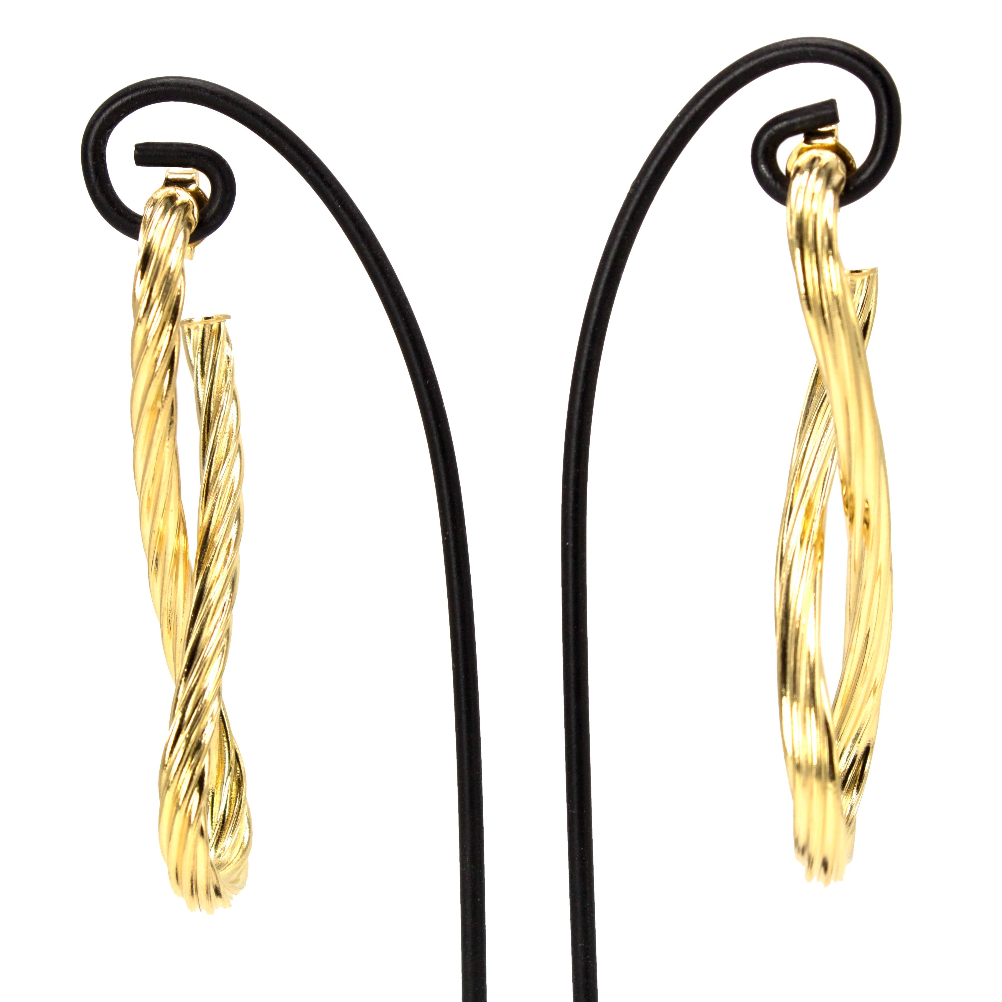 18K Gold Plated Infinity Style Drop Earrings