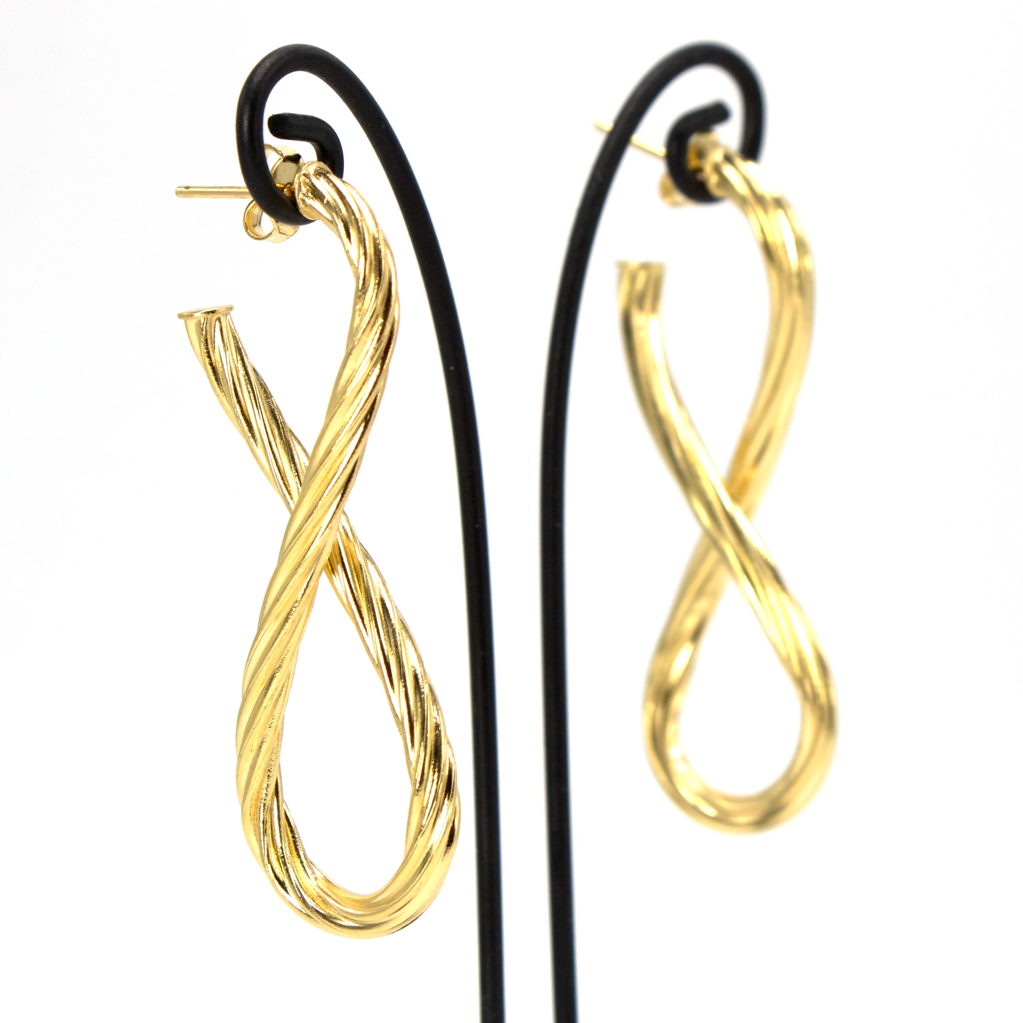 18K Gold Plated Infinity Style Drop Earrings