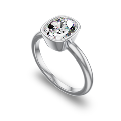 Bezel Set Solitaire in Platinum with diamond