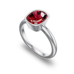Bezel Set Solitaire in Platinum with ruby