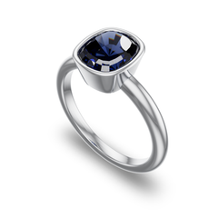 Bezel Set Solitaire in Platinum with sapphire