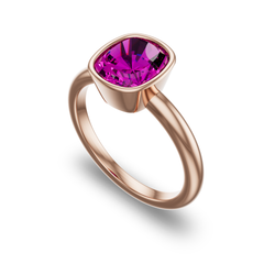 Bezel Set Solitaire in 14K Rose Gold with pink sapphire