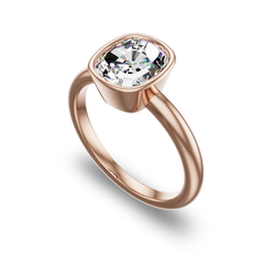 Bezel Set Solitaire in 14K Rose Gold with diamond
