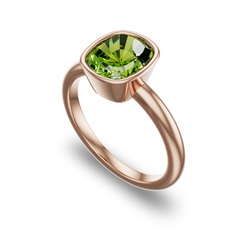 Bezel Set Solitaire in 14K Rose Gold with peridot