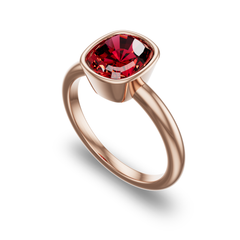 Bezel Set Solitaire in 14K Rose Gold with ruby
