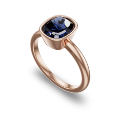 Bezel Set Solitaire in 14K Rose Gold with sapphire