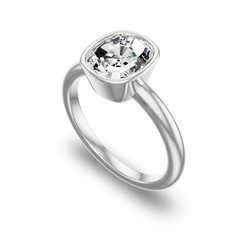 Bezel Set Solitaire in 14K White Gold with diamond
