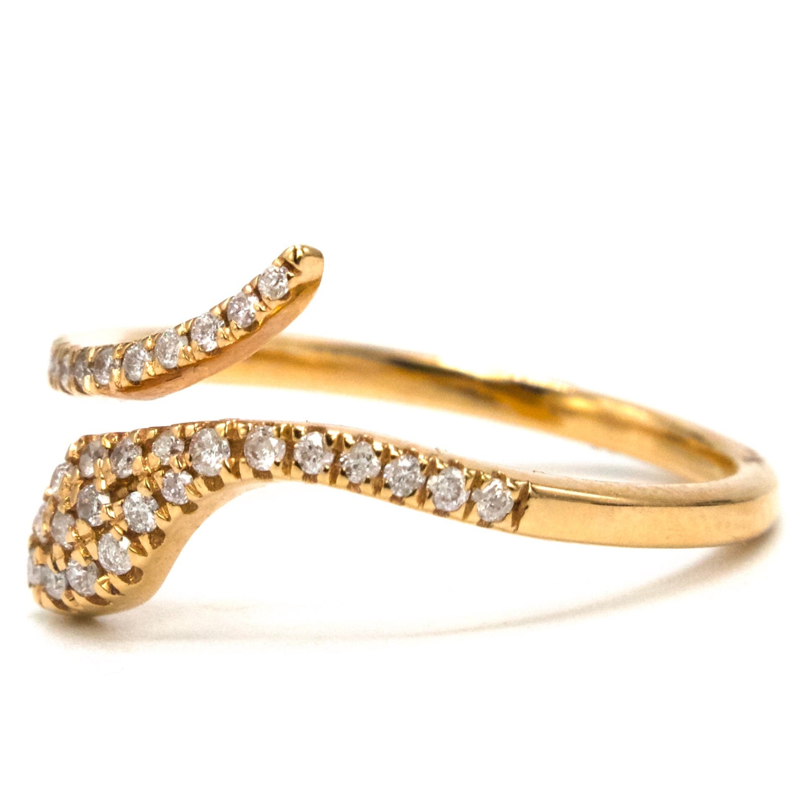 18 Karat Rose Gold and Diamond Snake Ring
