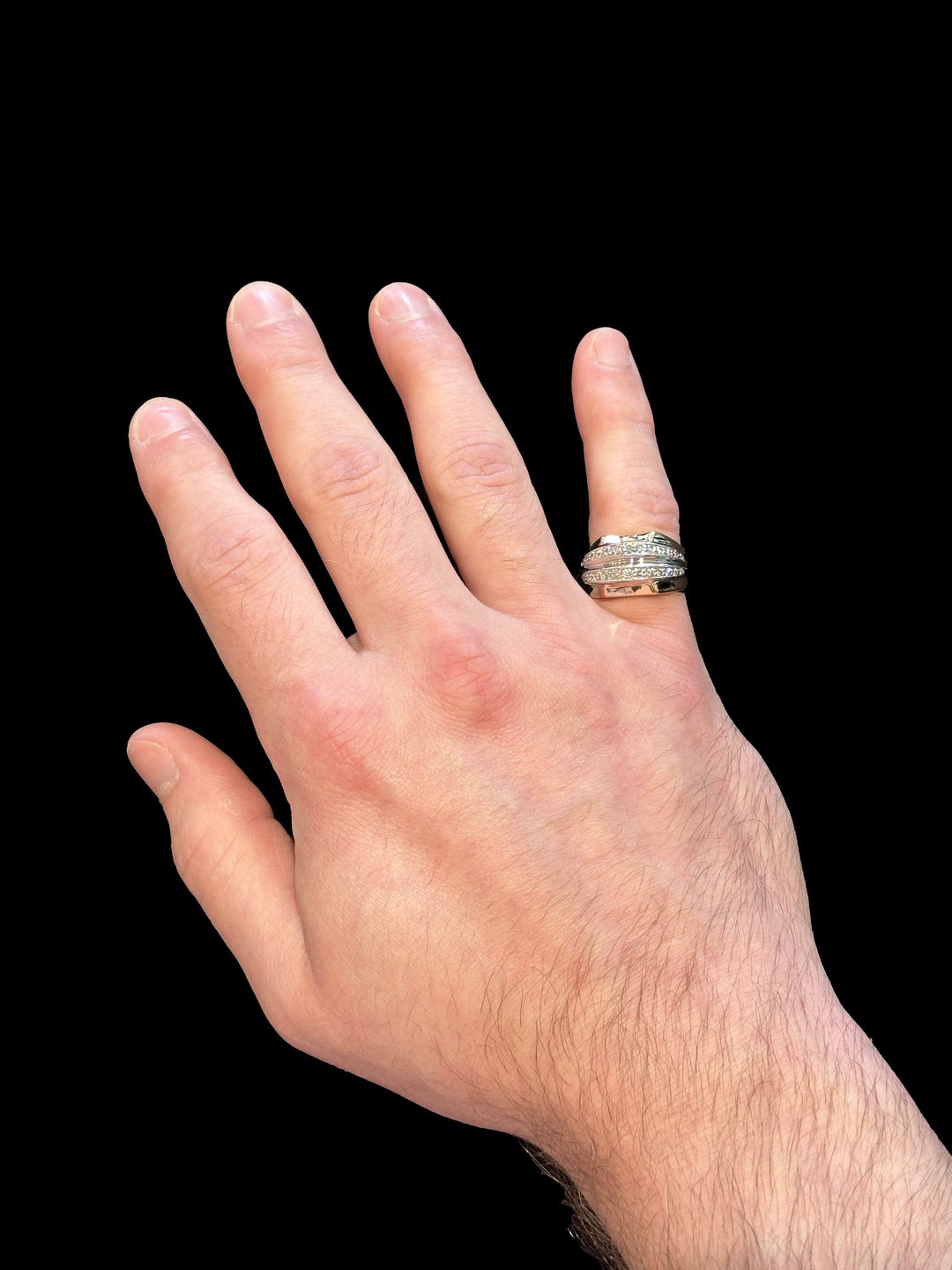 18k Gold Men's Pinky Ring With Diamonds 18K Gold Pave Diamond