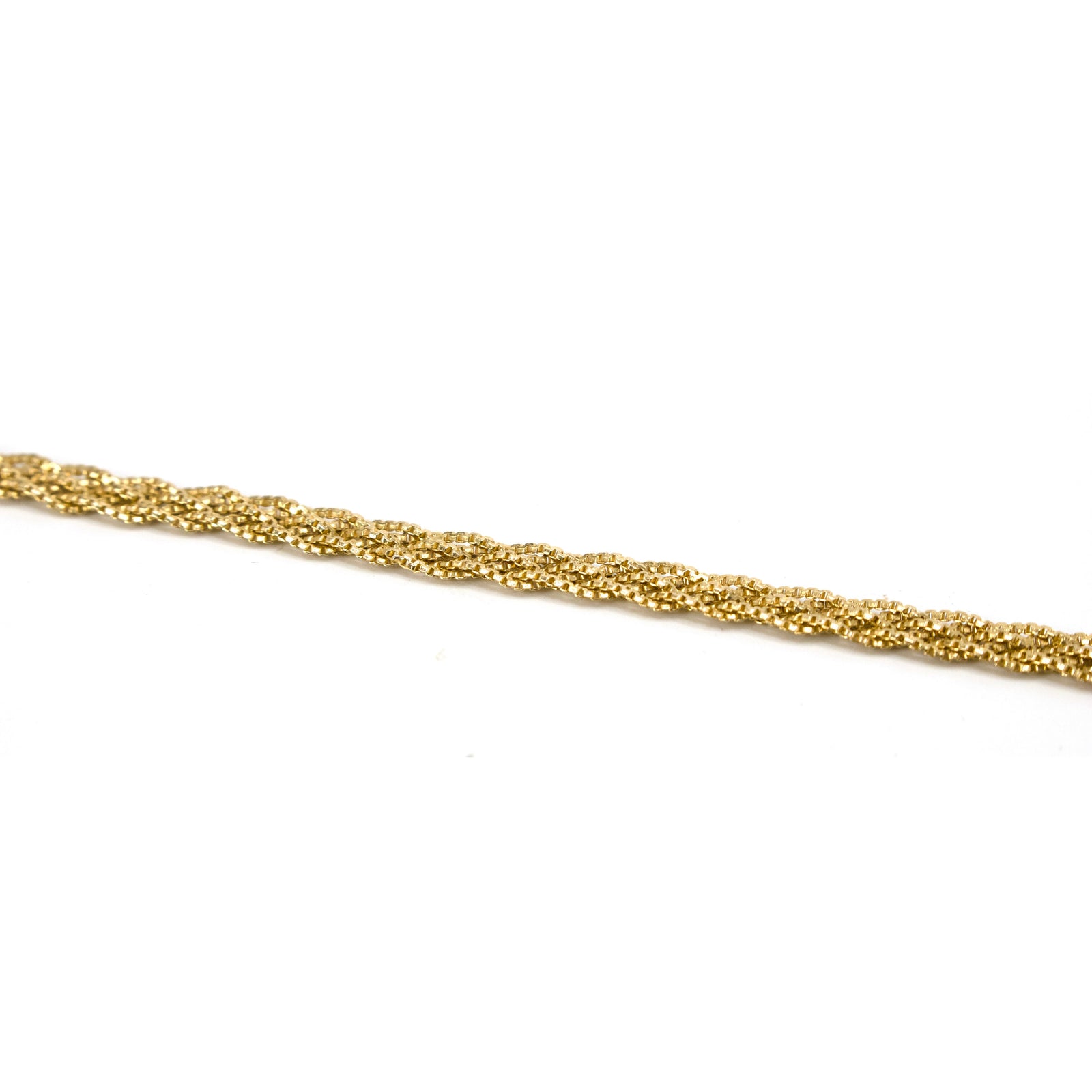 Vintage 14K Yellow Gold Woven Box Chain Bracelet 7.25"