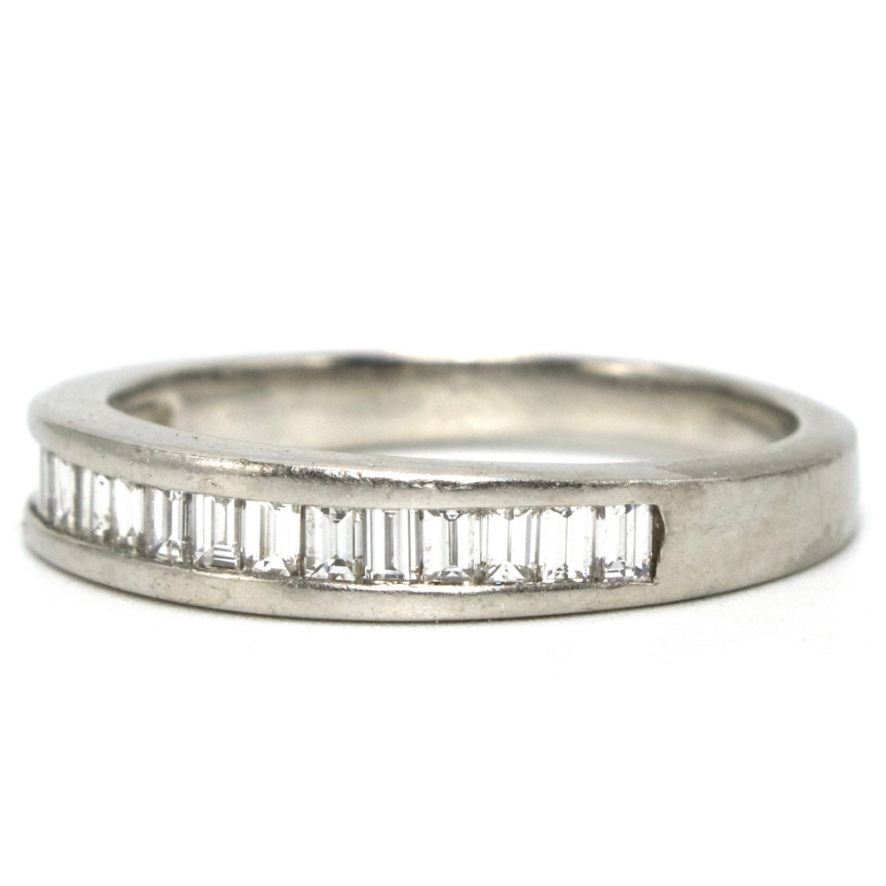 Channel Set Baguette Diamond Wedding Band in Platinum