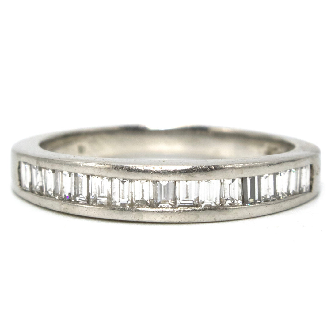 Channel Set Baguette Diamond Wedding Band in Platinum