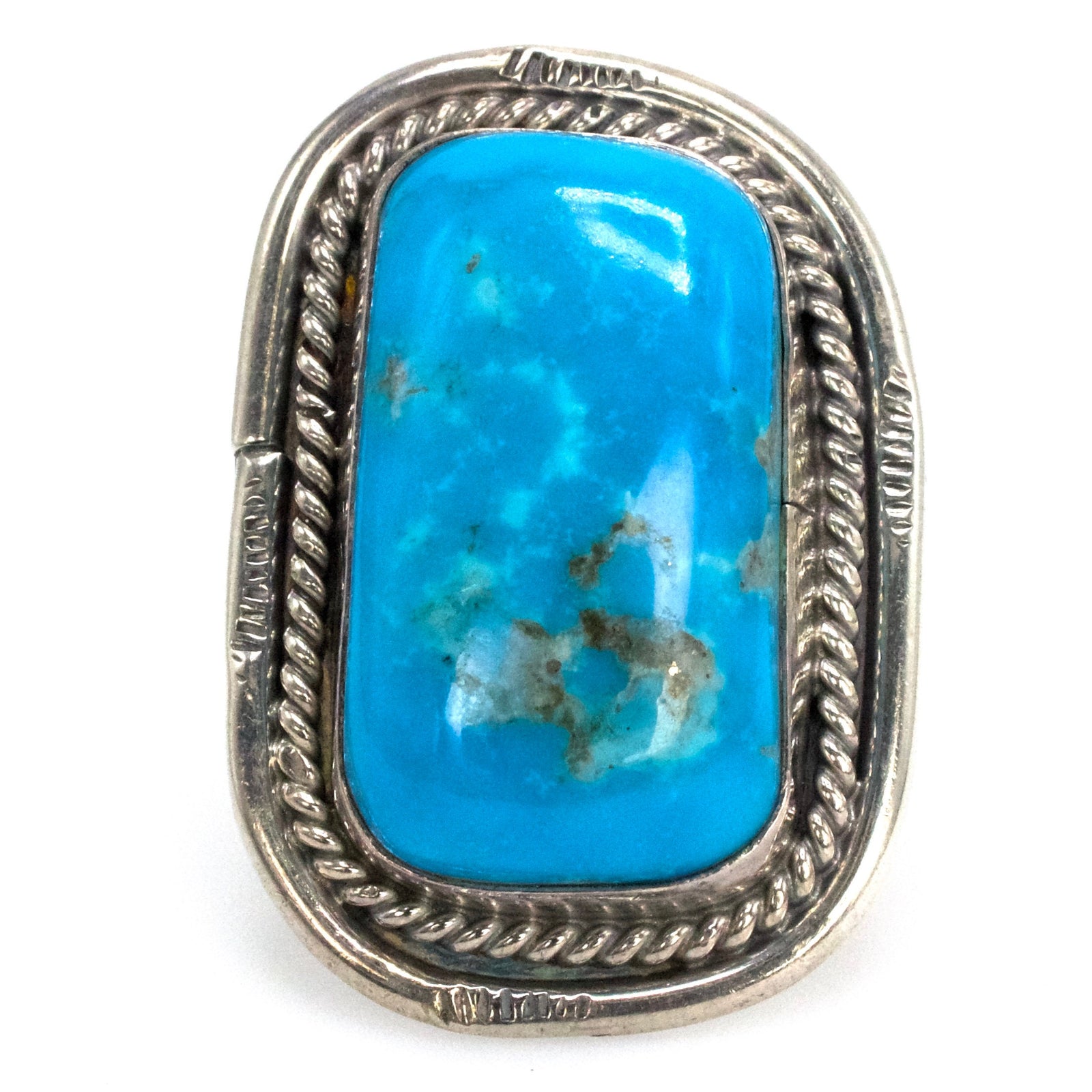 Large Estate Turquoise and Sterling Silver Ring