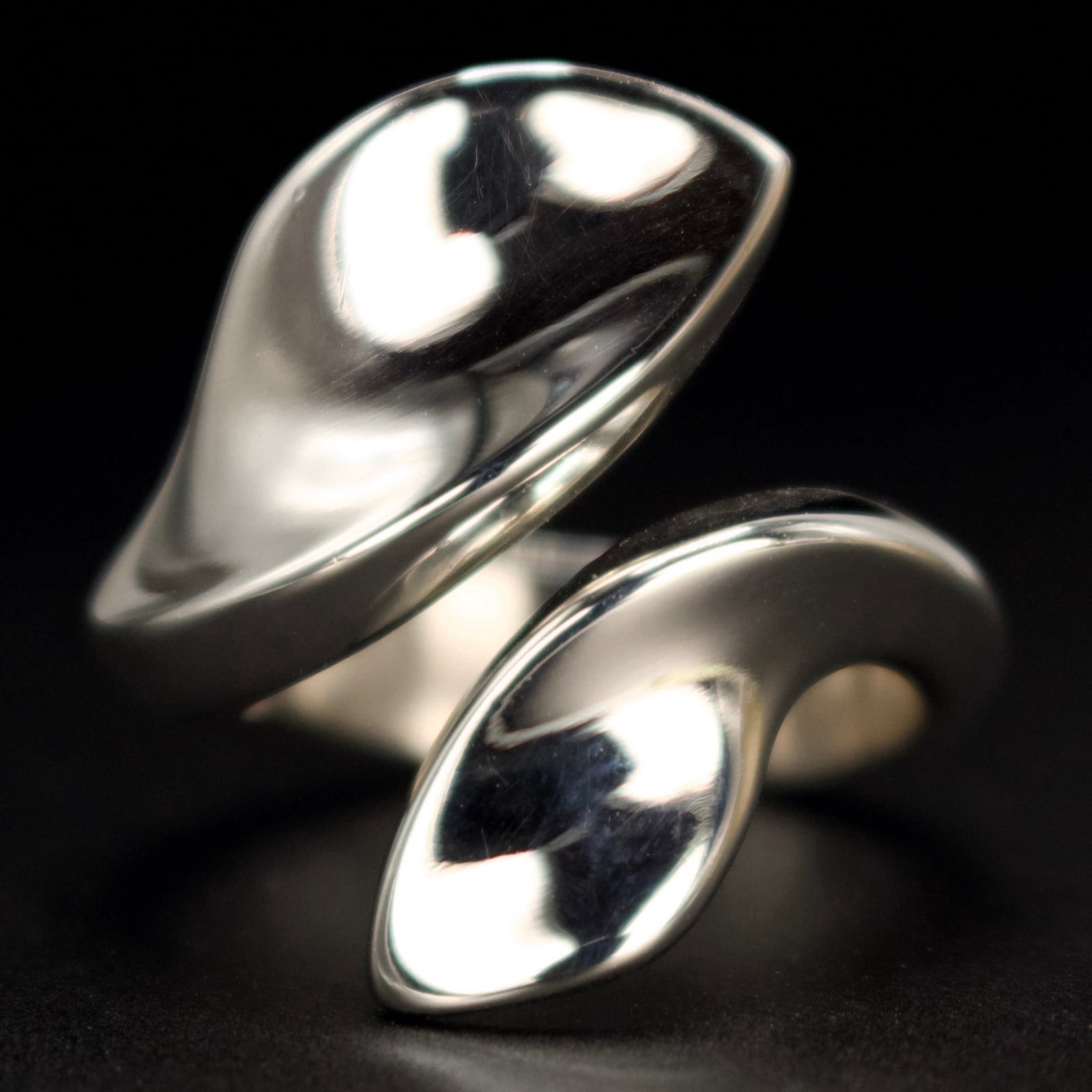 Estate Georg Jensen Sterling Silver Open Bypass Ring