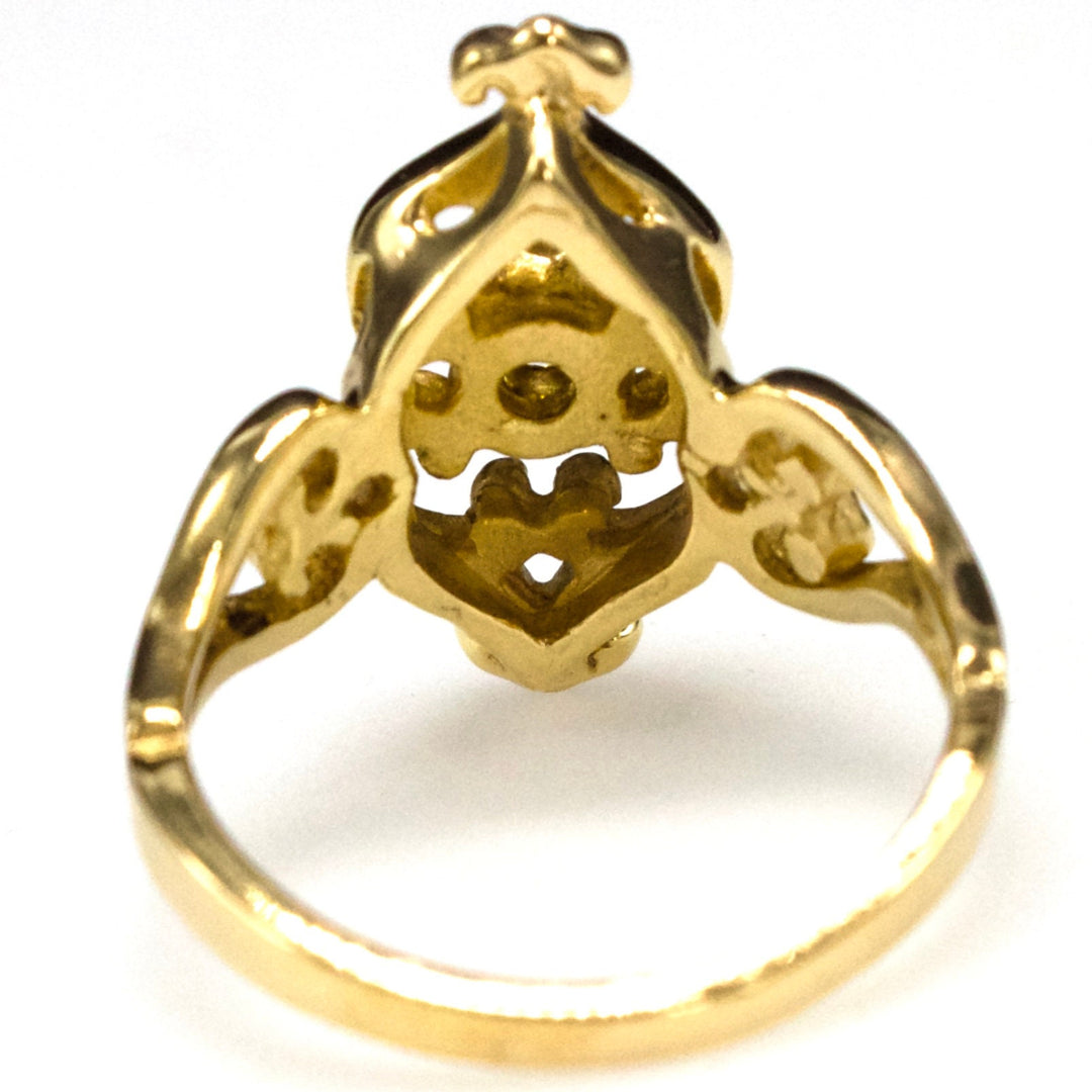 Vintage Art Nouveau Style Yellow Gold Openwork Diamond Ring