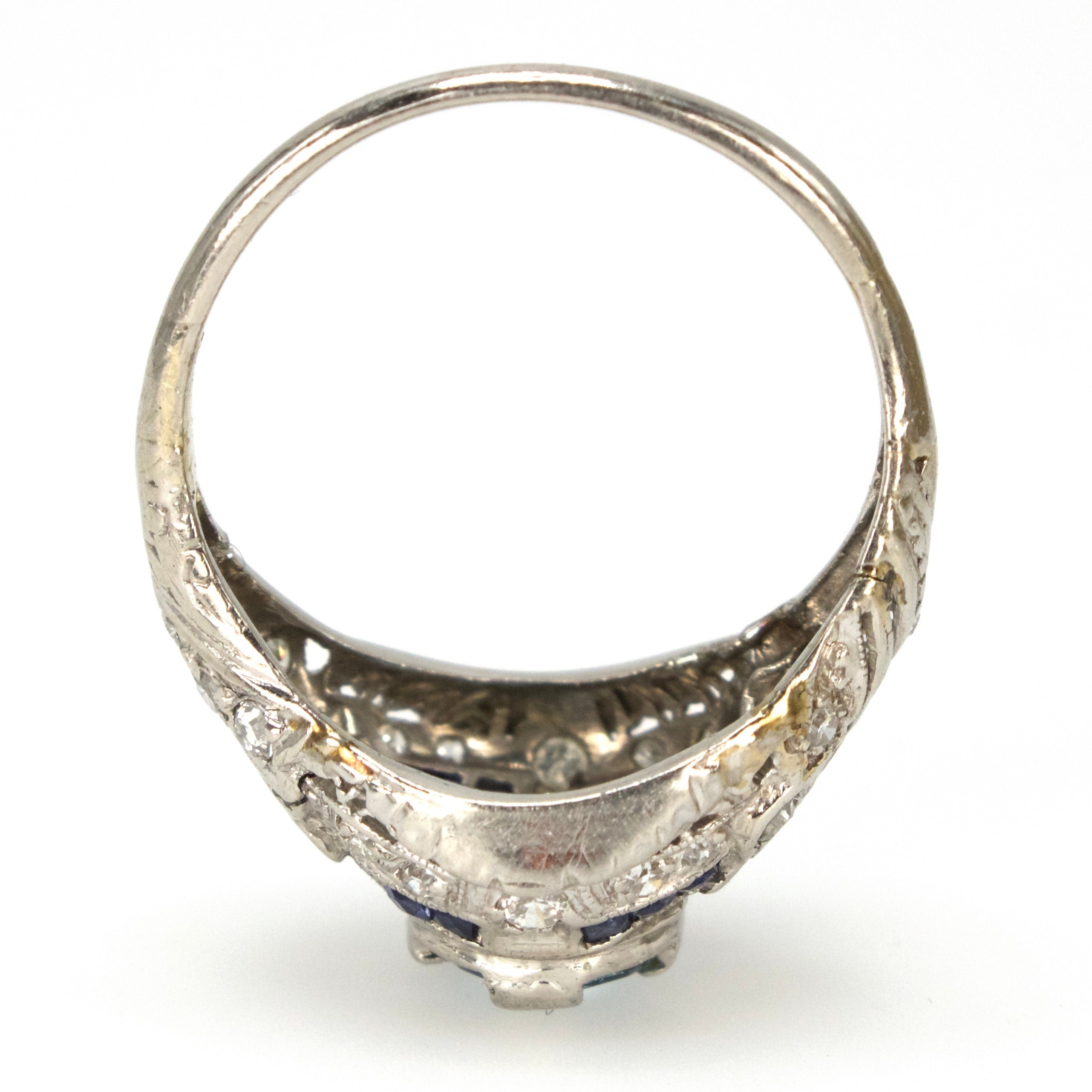 RESERVED: Antique Art Deco Aquamarine, Diamond, and Sapphire