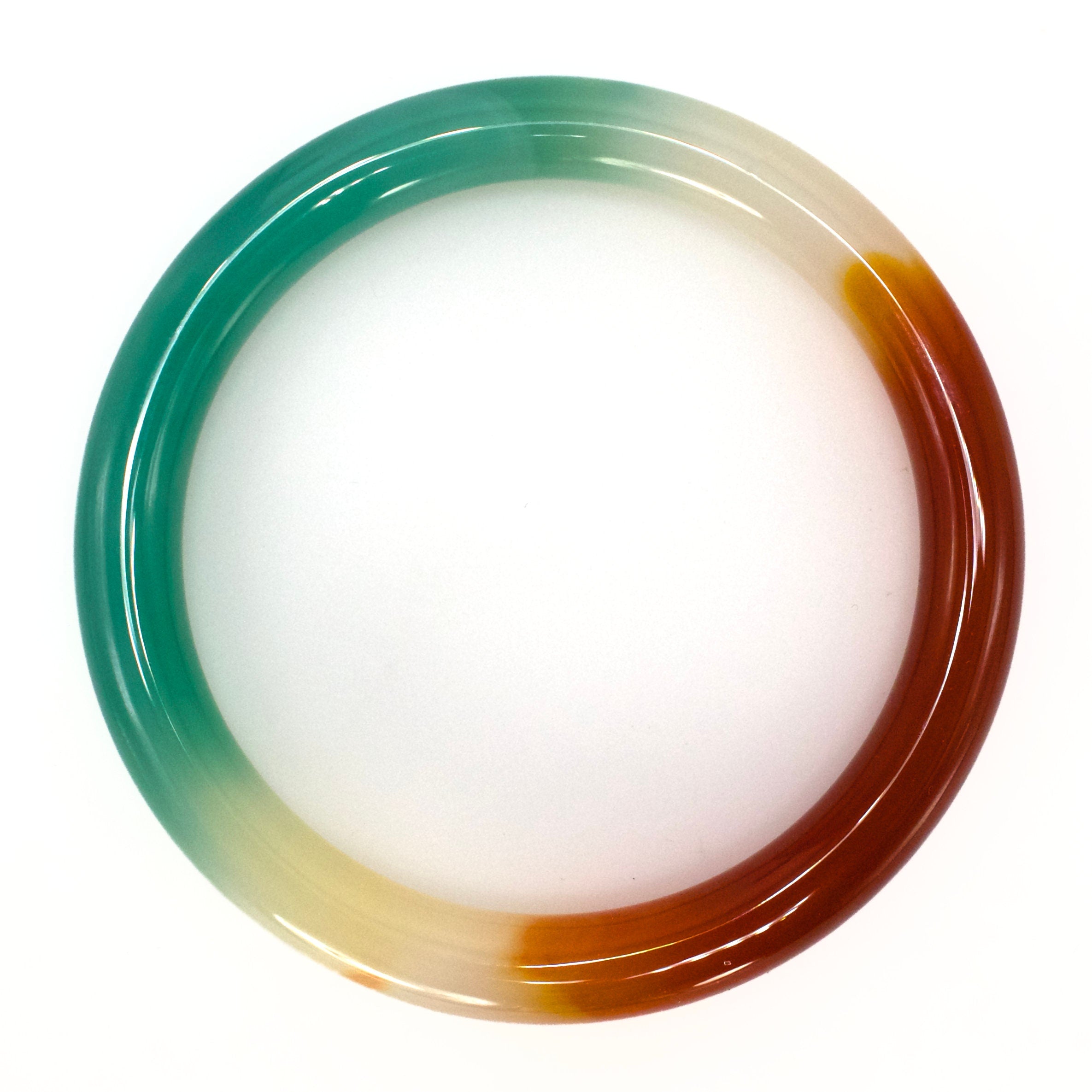 Variegated Chalcedony Hololith Bangle Bracelet with GIA Report