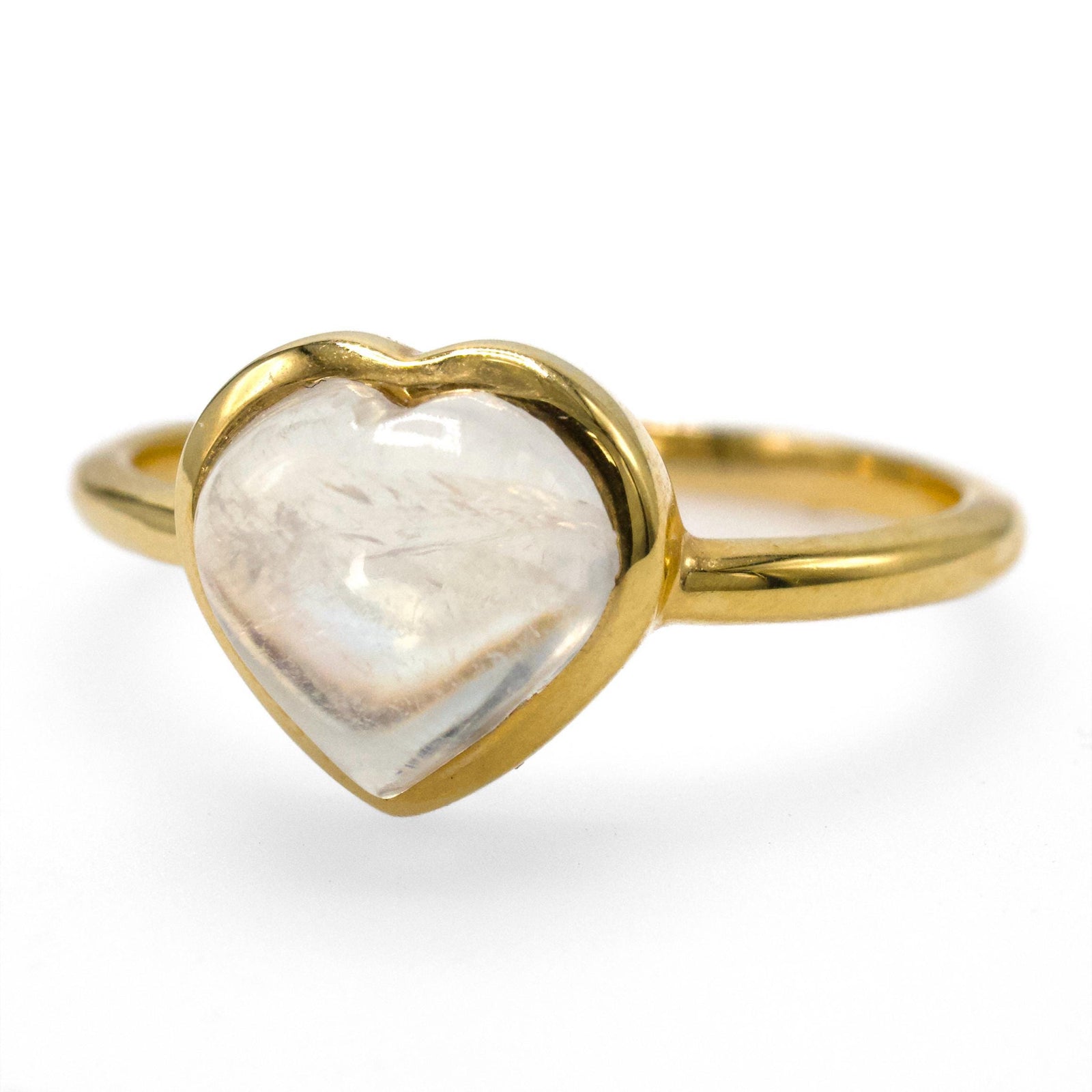1.88 Carat Heart Shaped Moonstone Solitaire in 18K Gold