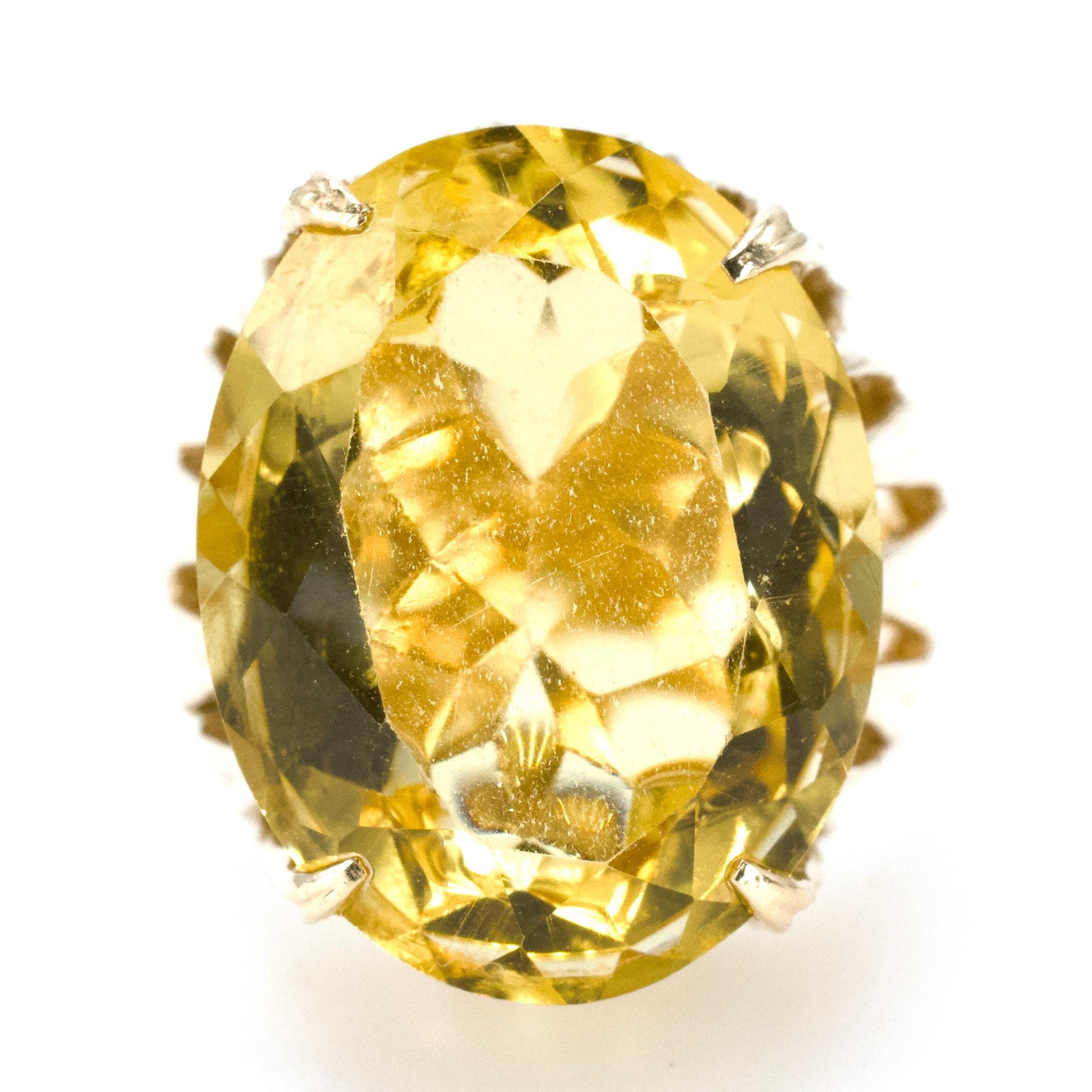 11.00+ Carat Oval Citrine in Dramatic Radiate Ring