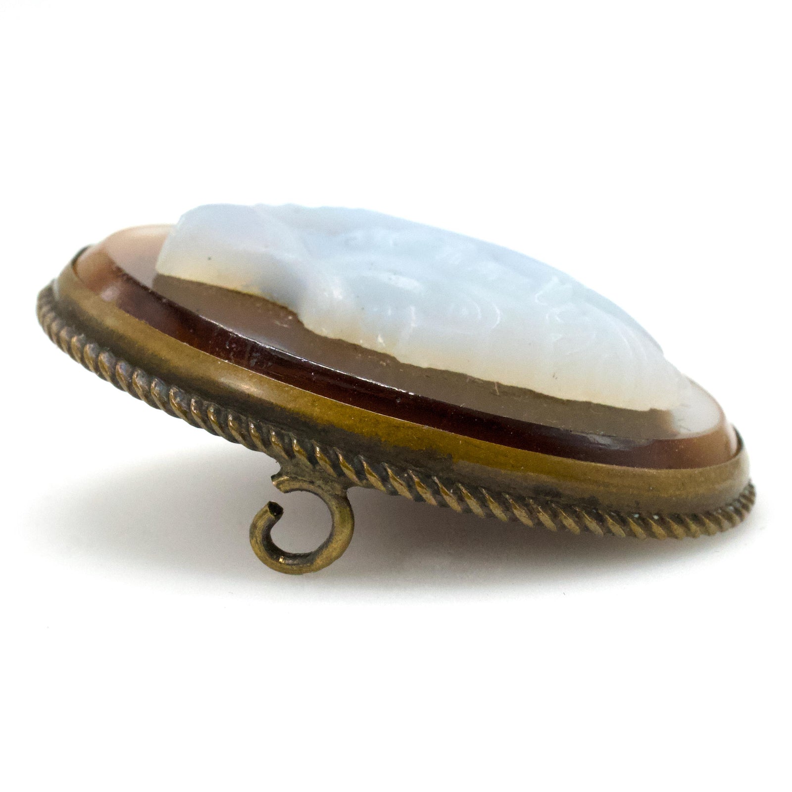 Estate Victorian Sardonyx Composite and Gold Fill Cameo Brooch
