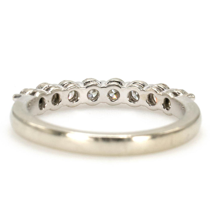 14K White Gold Diamond Band with 8 Natural Diamonds