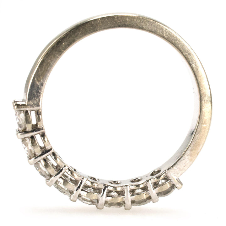 14K White Gold Diamond Band with 8 Natural Diamonds
