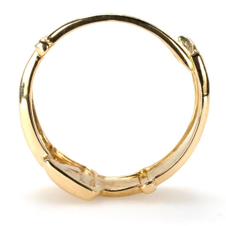 Retro 14K Yellow Gold Buckle Style Ring