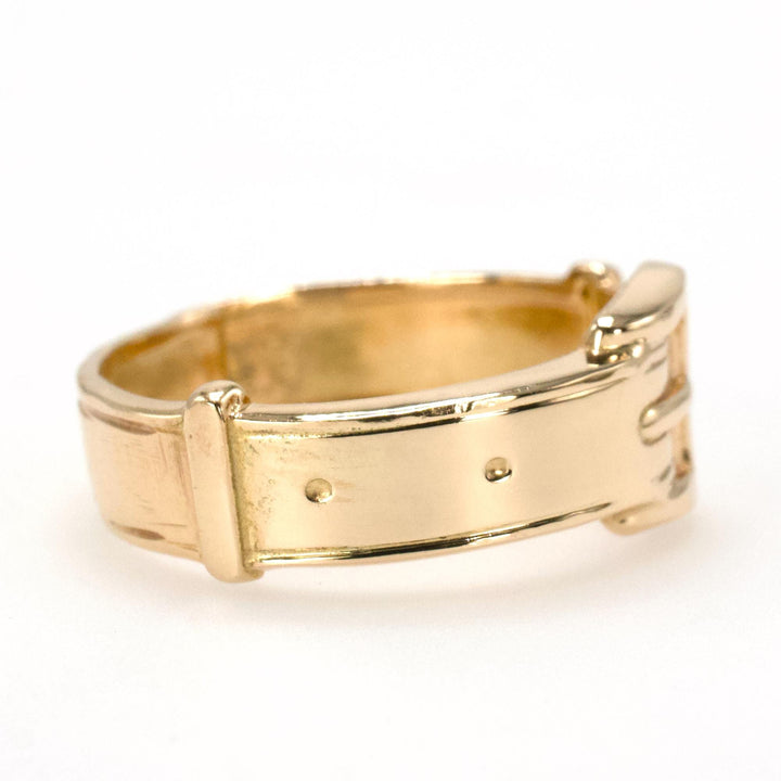 Retro 14K Yellow Gold Buckle Style Ring