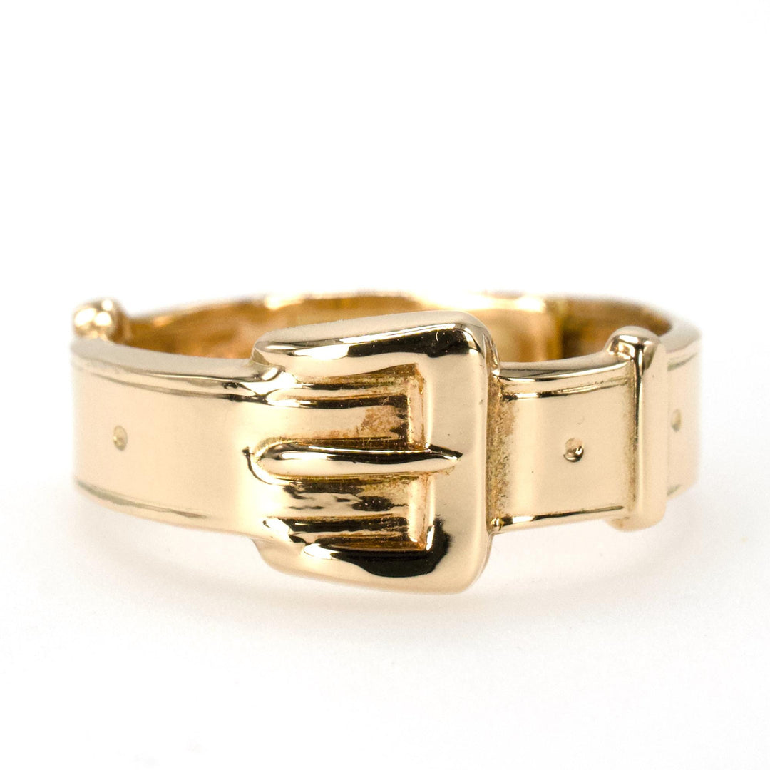 Retro 14K Yellow Gold Buckle Style Ring