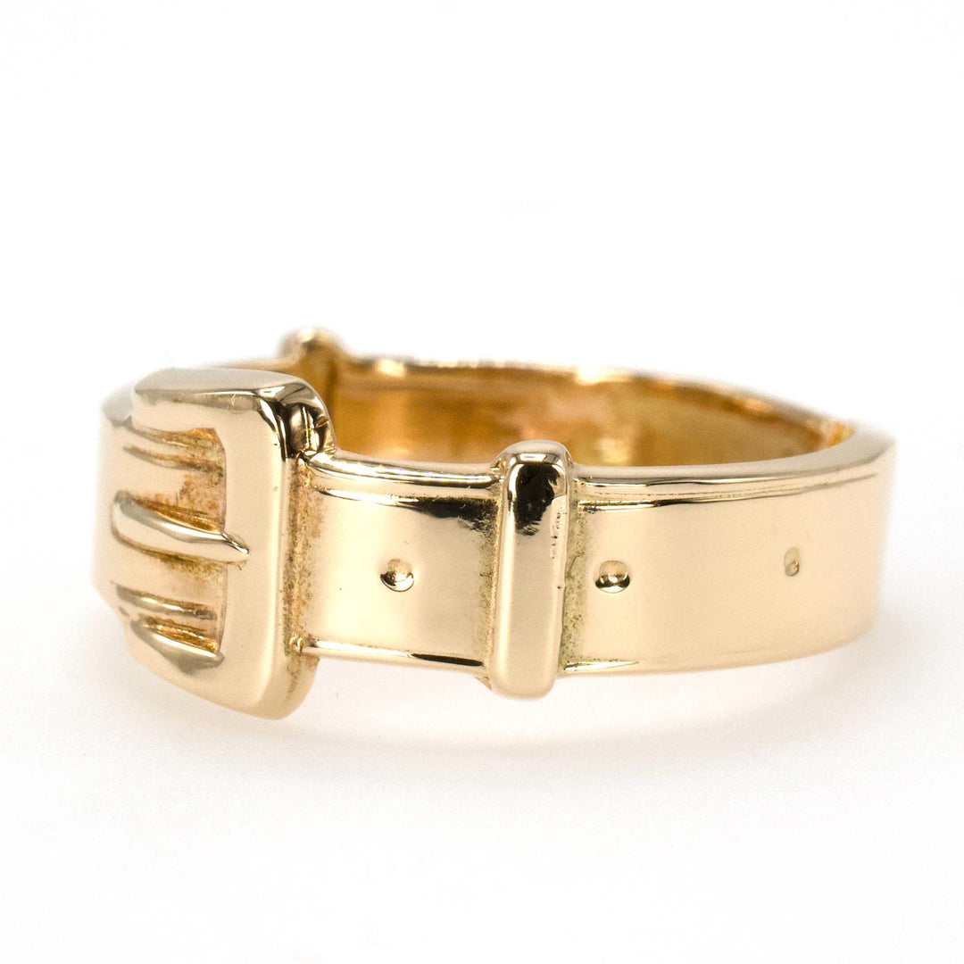 Retro 14K Yellow Gold Buckle Style Ring