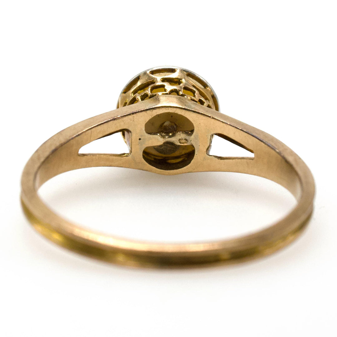 Vintage Midcentury Strauss & Strauss Gold and Pearl Ring
