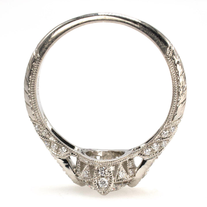 1.01 Carat Certified Natural Diamond Solitaire in Platinum Art Deco Style Mounting