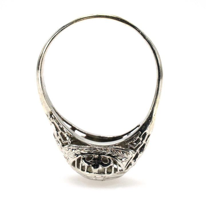 0.35 Carat Art Deco Filigree Diamond Engagement Ring