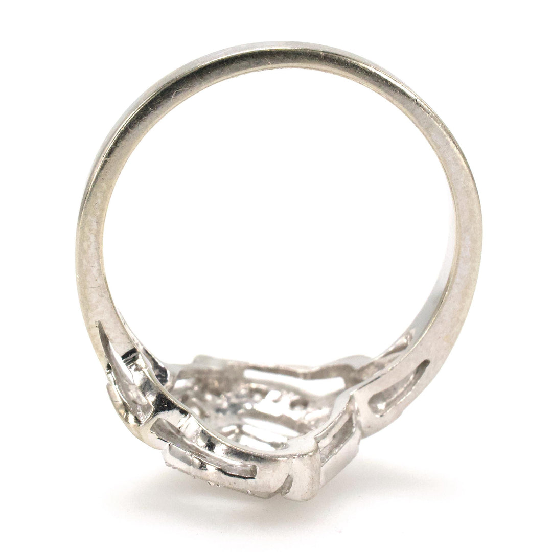 Vintage Geometric Art Deco Inspired Diagonally Oriented Diamond Ring