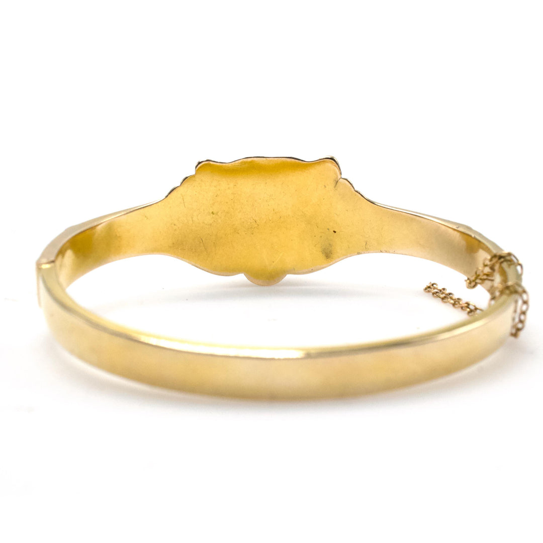 Original Victorian Art Nouveau 14K Gold Lion Bracelet with Opal and Diamonds