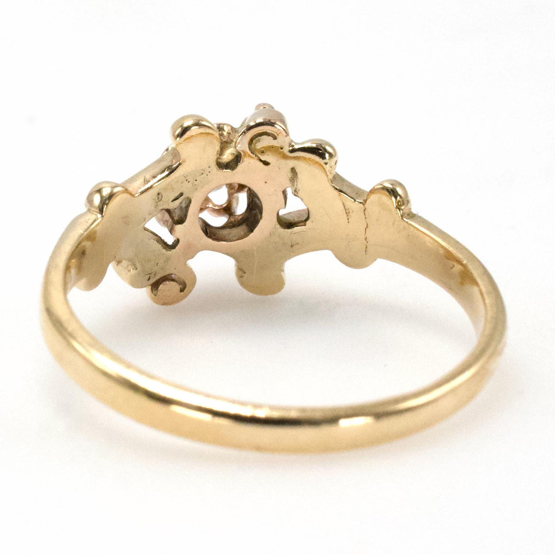 Antique Victorian Swiss Cut Diamond Solitaire in Yellow Gold