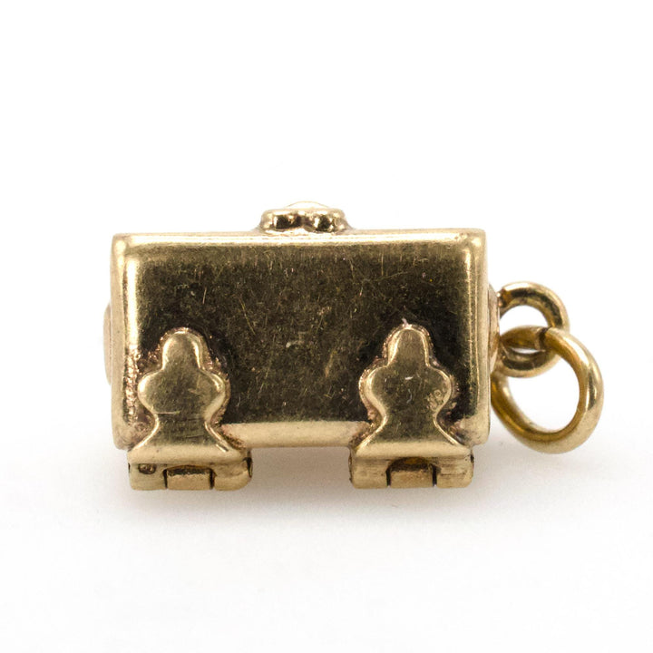 Vintage 14K Gold Hope Chest Charm with Man Inside
