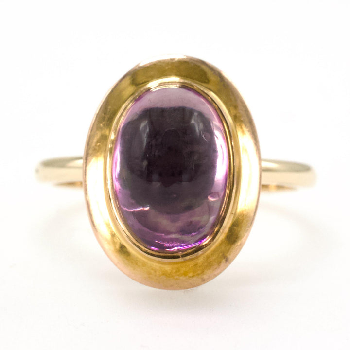 Late Victorian Cabochon Amethyst Stickpin Conversion Ring