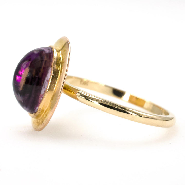 Late Victorian Cabochon Amethyst Stickpin Conversion Ring