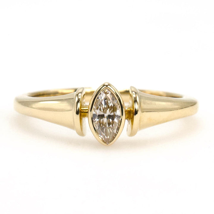 Petite 0.24 carat Marquise Cut Bezel Set Diamond Solitaire