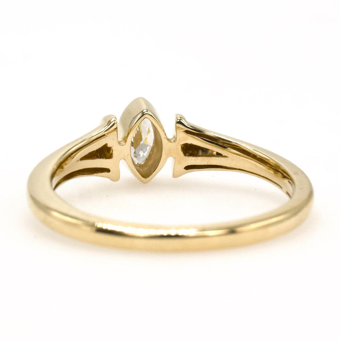 Petite 0.24 carat Marquise Cut Bezel Set Diamond Solitaire