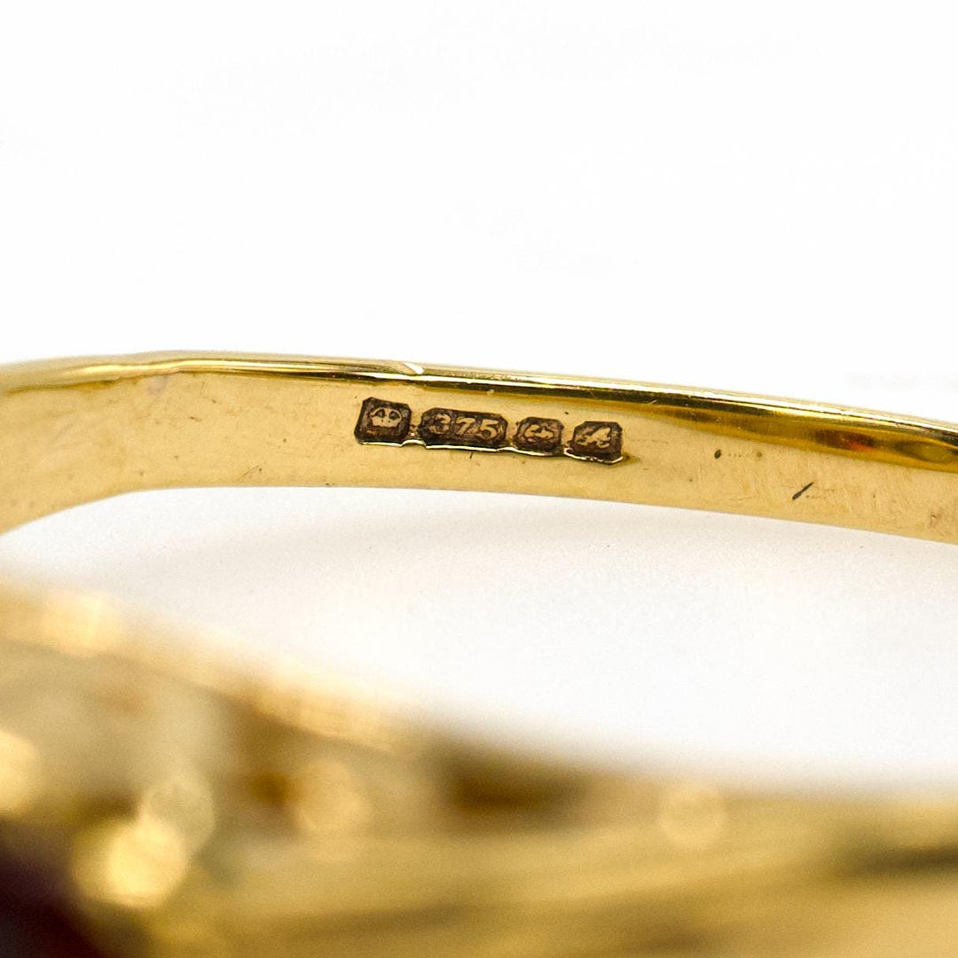 Victorian Style 9K Gold Garnet and Opal Five Stone Band