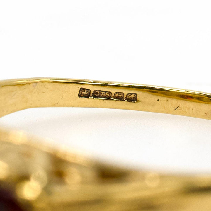 Victorian Style 9K Gold Garnet and Opal Five Stone Band