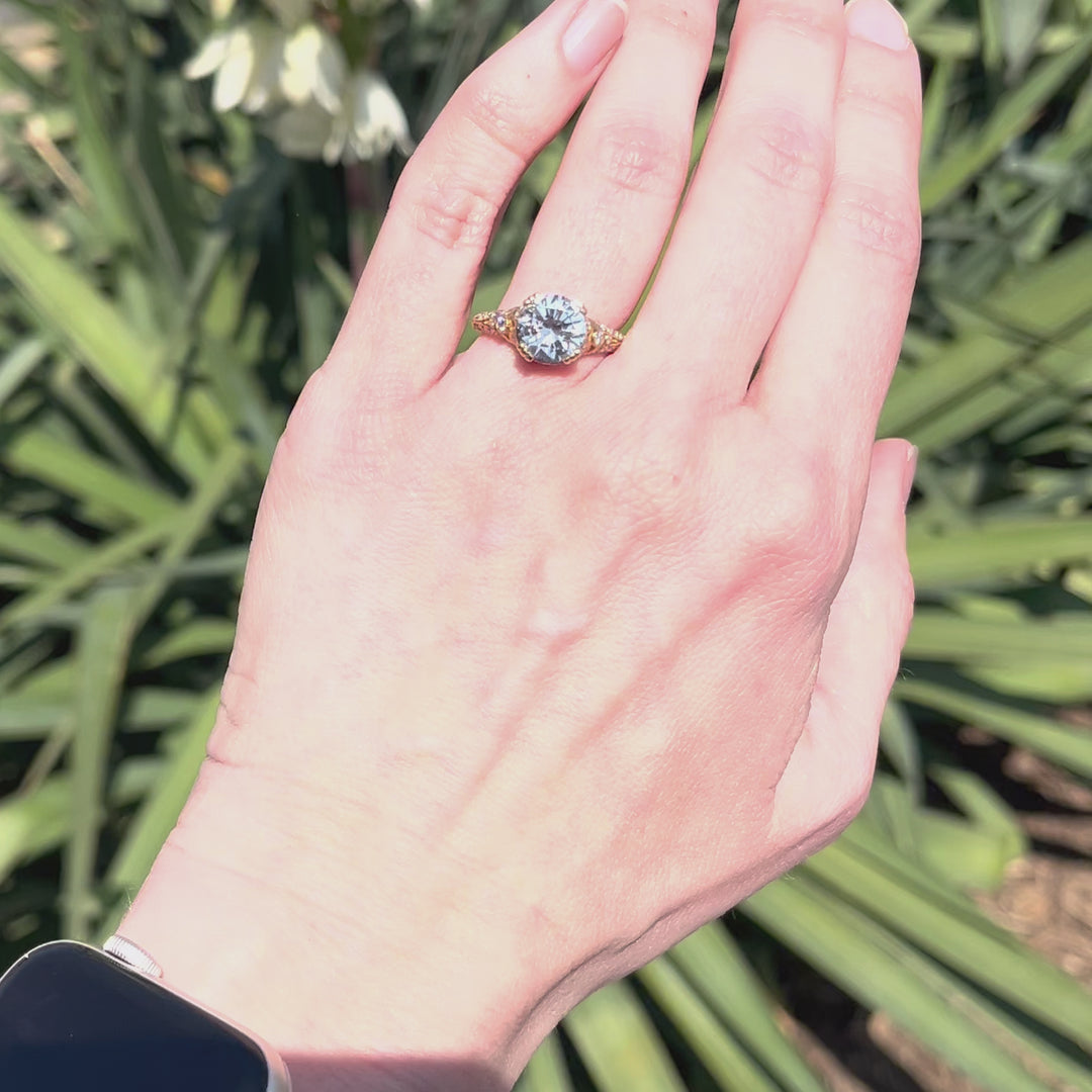 GIA 2.01 carat Diamond Art Deco Style Solitaire in 18K Yellow Gold